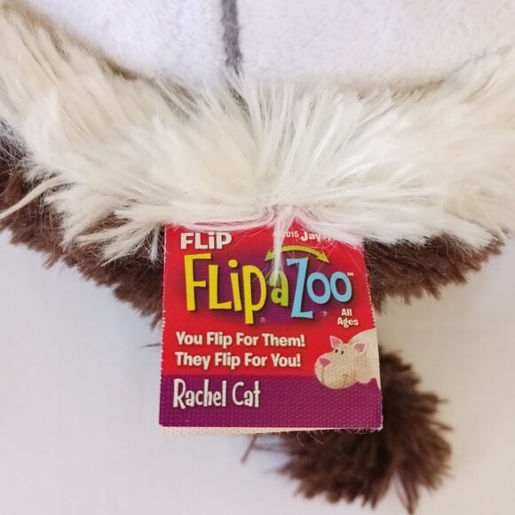 Flip A Zoo Bradley Labrador Brown Dog Rachel White Cat Plush 18" W/ Tag - Picture 12 of 14